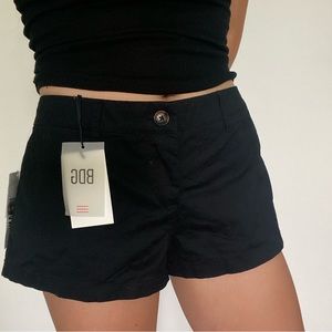 Low rise suede cargo shorts